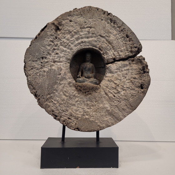 Image 1 of Beeldhouwwerk / Houtsnijwerk "Boeddha", 20e eeuw - Azië