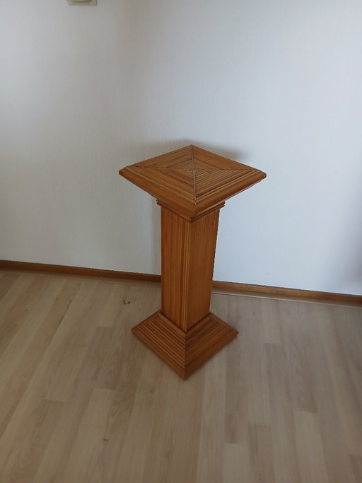 Columna de ratán - Columna para plantas - Pedestal – Vintage