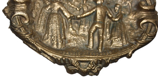 Antieke messing sierplaat / decoratieve schaal / asbak Danses Bretonnes – decoratieve objecten, Brass (photo 2 of 5)