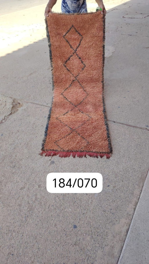 Handgeknoopt Berber kleed wol 184x70cm