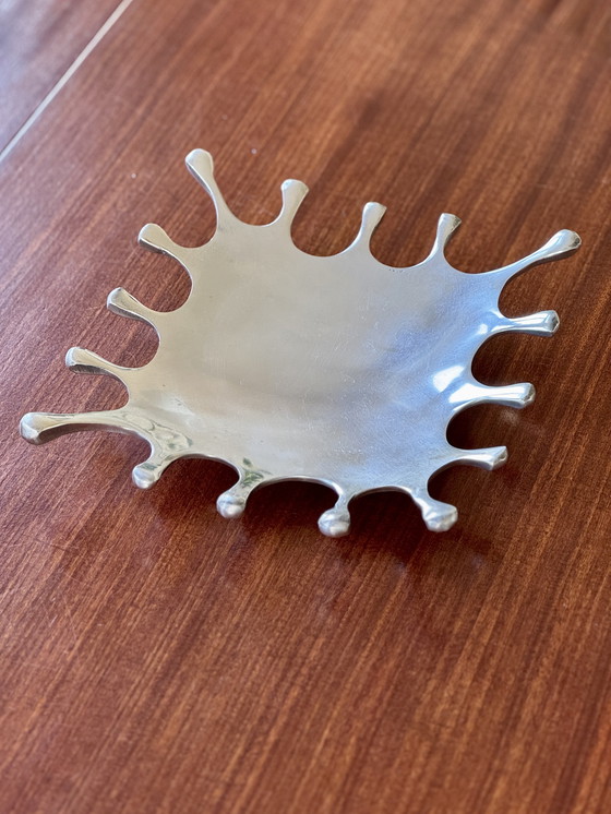 Image 1 of 'Splash' design schaal chroomlook – sculpturaal metaal – modern decor object