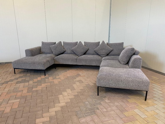 Image 1 of Montel Sofá en U grande de tela gris