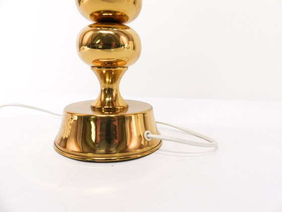 Image 1 of Scandinavian lamp base in gilded brass, ball model, Enco, circa 1960