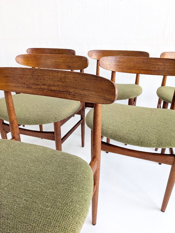 Image 1 of Set van 6 Midcentury eetkamerstoelen uit de jaren 60
