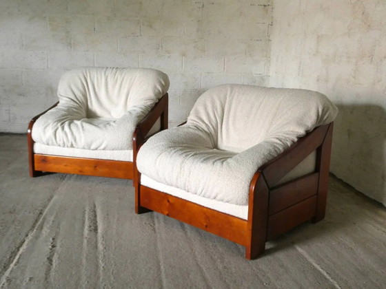 coppia di poltrone, 1970 – Legno, Brutalist (photo 2 of 9)