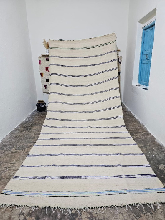 Antique Berber Kilim Rug - Unique Piece 390cm x 175cm – Rugs & carpets, Cotton, Wool (photo 3 of 9)