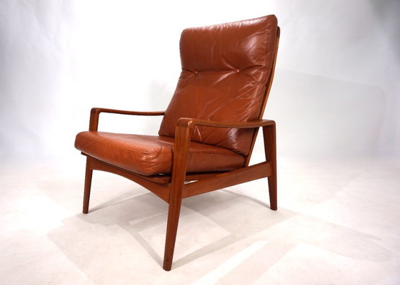 Image 1 of Poltrona Komfort in pelle di teak di Arne Wahl Iversen, 1960