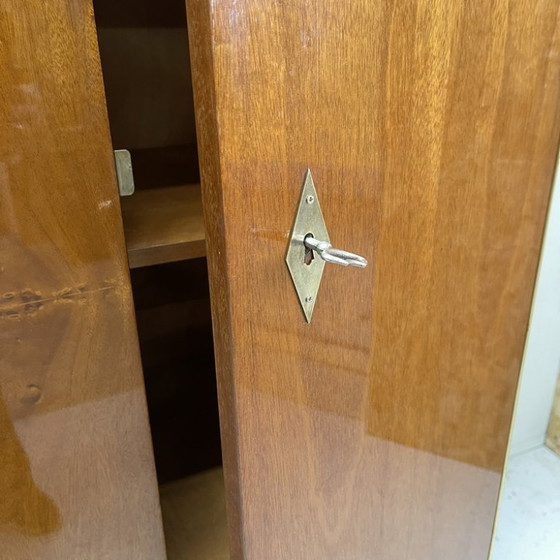 Armadio vintage Midcentury lucido anni sessanta appendiabiti ripiani – Legno (photo 7 of 9)