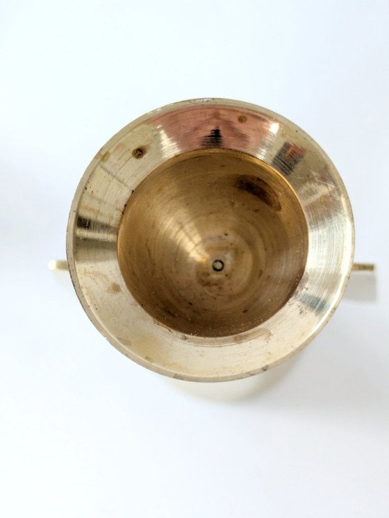 Image 1 of Coppia di portacandele vintage a forma di angelo in ottone, decorazioni natalizie in stile moderno di metà secolo