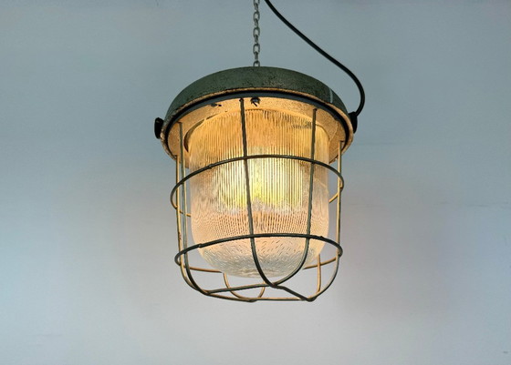 Image 1 of Lampada a sospensione industriale in ghisa a gabbia, anni '60