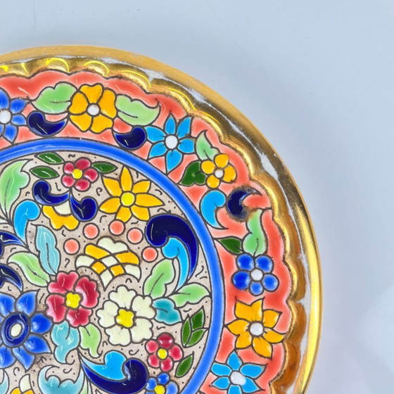 Decorative ceramic plate by Artecer, Cuerda Seca, Seville, 1980s-90s – Wall decoration (photo 6 of 7)