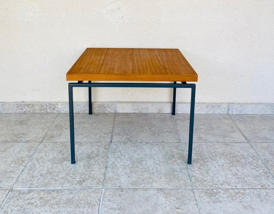 Image 1 of Vintage Scandinavian teak coffee table with metal base, 1960