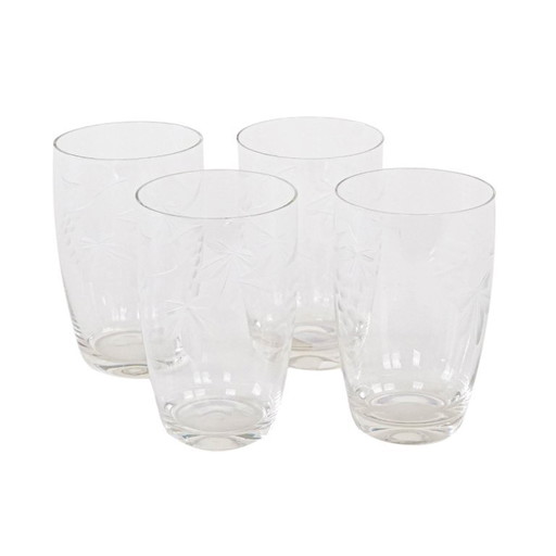 Set van vier glazen, Deens design, jaren 70, vervaardigd in Denemarken.