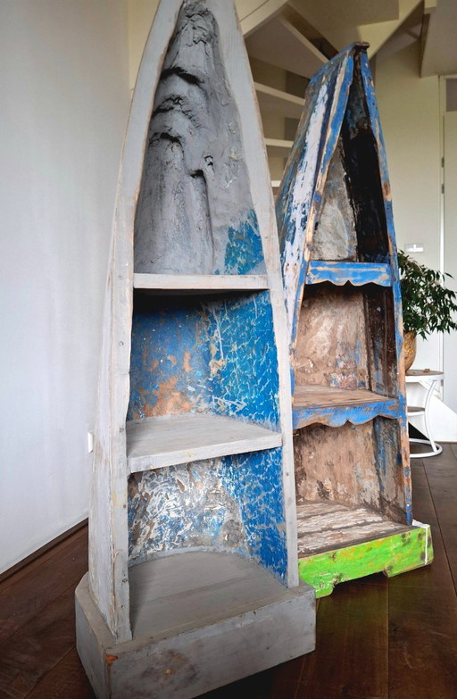 Boat cupboard made of recycled teak wood 150 cm