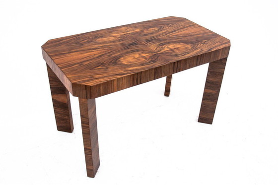 Image 1 of Art Deco walnut coffee table, Poland, 1960s.