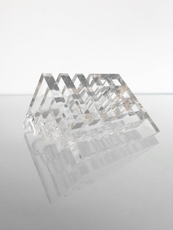 Image 1 of Vintage Guzzini Acrylic Pen Tray Desk Organizer