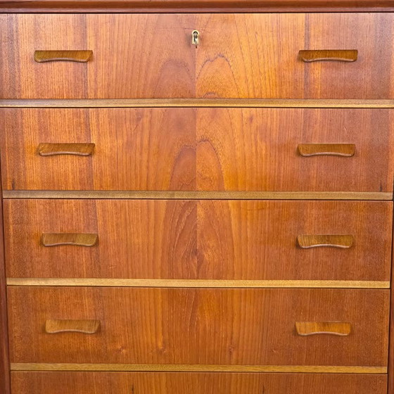 Vintage Danish Chest of drawers, teak 6 drawers 1960s Scandinavian, Wood, Brown (photo 2 of 19)