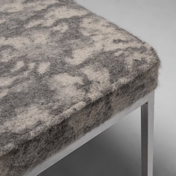 Chrome and Fabric Mid-Century-Modern Stool ‘Brume’, Germany, 1960s, Set of 5 (photo 5 of 6)