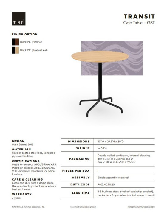 Image 1 of small dining table MAD design.