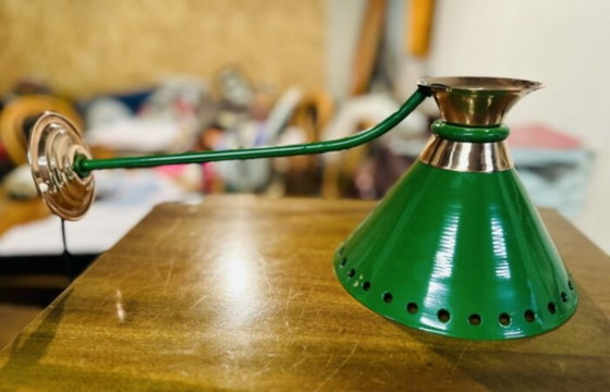 Pair of 60s Wall lights, Brass, Metal, Green, Mid Century Modern (photo 7 of 8)