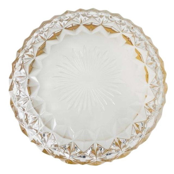 Image 1 of Piatto bomboniera in cristallo d'epoca Val Saint Lambert con bordo dorato
