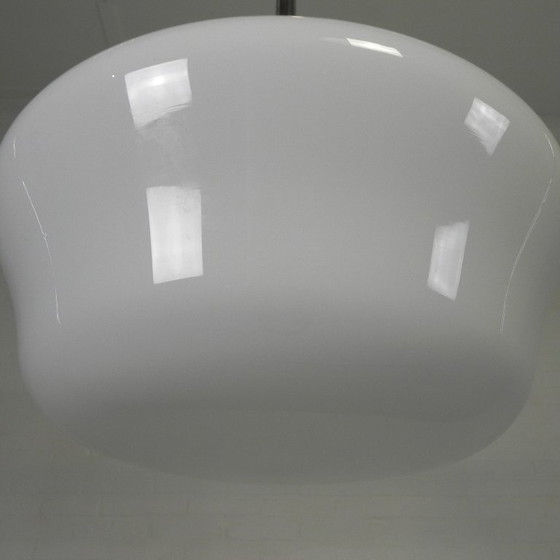 Image 1 of Art Deco pendant lamp with white glass shade, 1930s