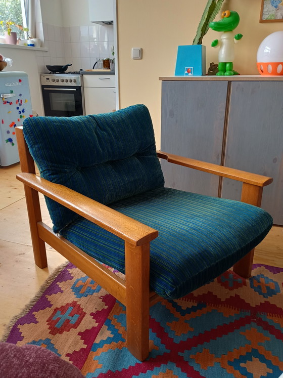 Fauteuil bas Bergmann style Mid-Century – Textile, Wood (photo 2 of 8)
