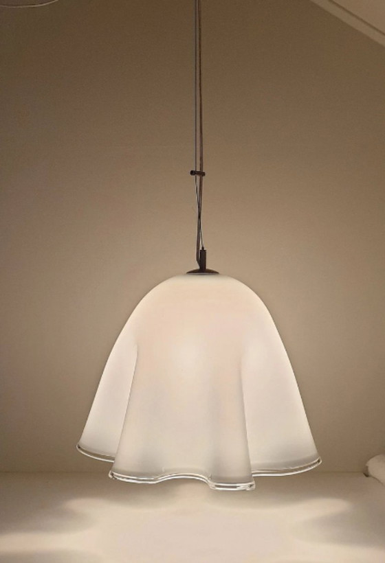 Image 1 of 2 large pendant lamps - Murano glass - model Fazeletto