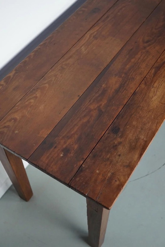 Image 1 of Tavolino o scrivania rustica francese d'epoca in pino, anni '50