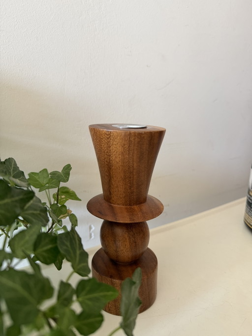Kerzenständer aus Holz aus der Mitte des 20. Jahrhunderts