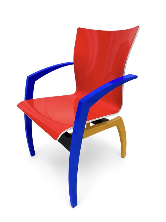 Sedia da pranzo Leolux Camarilla ispirata a "Mondrian" – Sedie da pranzo, Metal, Wood (photo 6 of 6)