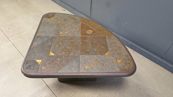 Image 1 of Vintage triangular brutalist coffee table, 1970s