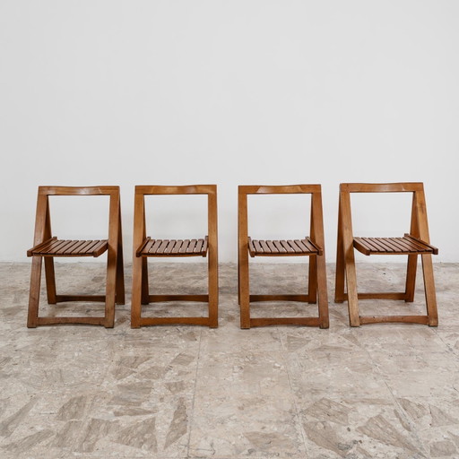 Aldo Jacober voor Alberto Bazzani: 4 Trieste-stoelen, vintage design uit de jaren 60.