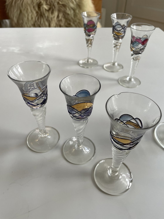 Image 1 of Juego de licor, copas de aguardiente hechas a mano con jarra