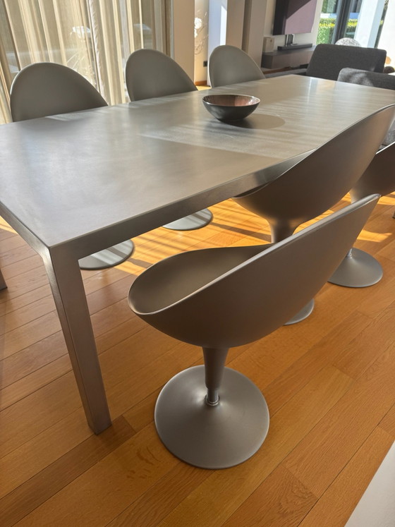 Tavolo da pranzo di design con 6 sedie – Set da pranzo, rvs (photo 4 of 5)