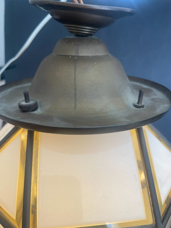 Amsterdam School Ceiling Light – Glass, Brass (photo 5 of 8)
