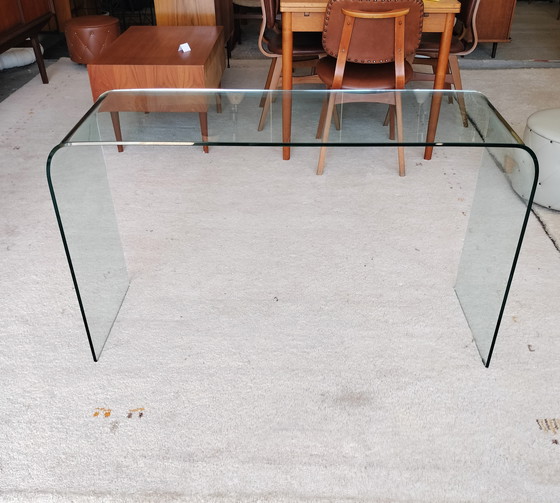 Image 1 of Glass design side table, console in Fiam style
