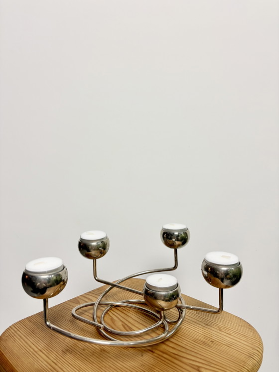 Image 1 of chandelier design chromé vintage