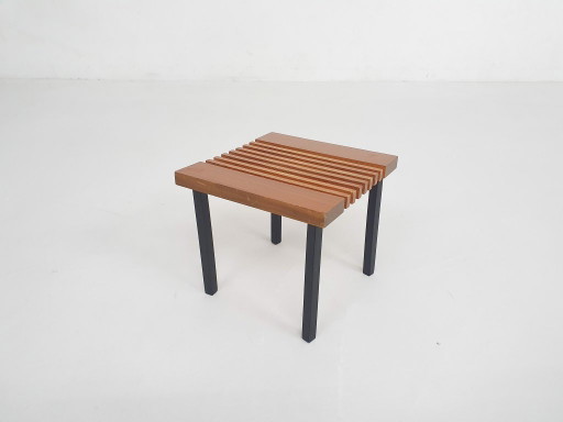 Petite table d'appoint en bois et métal, Pays-Bas, années 1960