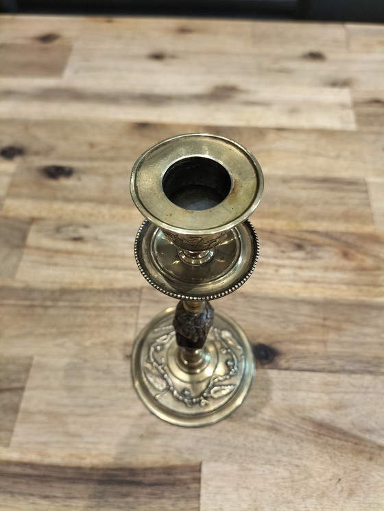 Image 1 of Magnifique chandelier ancien en bronze 