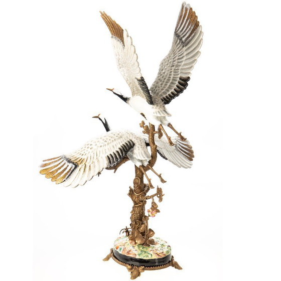 Image 1 of Kraniche aus Porzellan und Bronze