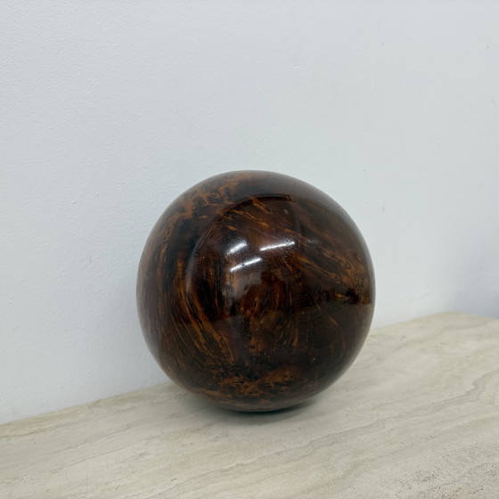 Image 1 of Large antique burl wood ball decorative wooden ball