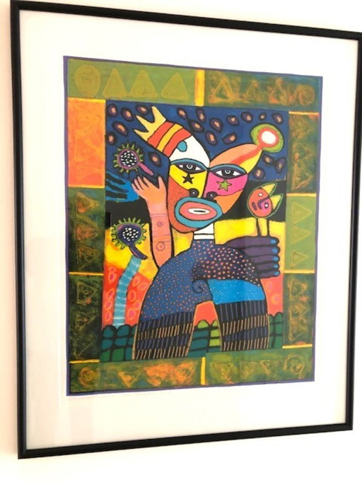 Grande serigrafia incorniciata Clemens Briels