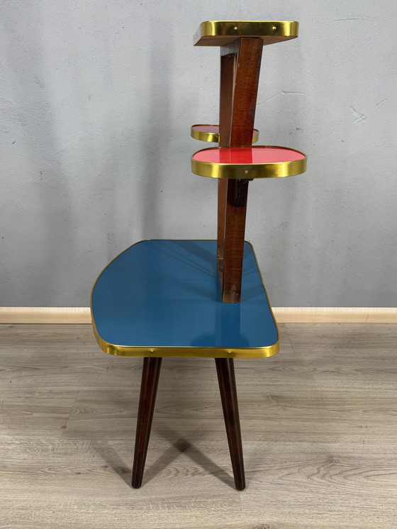 Image 1 of Vintage Formica Mid-Century Plantentafel met Space Age vibes