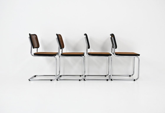 Image 1 of Eetkamerstoelen stijl B32 van Marcel Breuer, set van 4