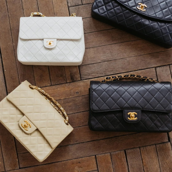 Chanel small classic flap bag beige vintage – Overige tassen, Lamsleer (photo 3 of 17)