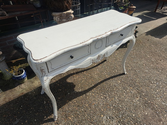 Image 1 of Geleefde Landelijk Sidetable, Wandtafel, Console Afm. 123 x 46cm en 85cm Hoog