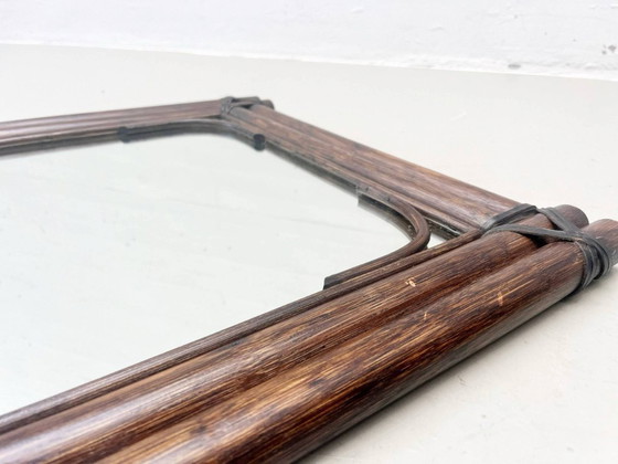 Image 1 of Mid - Century mirror made of bamboo, Italy 1950s