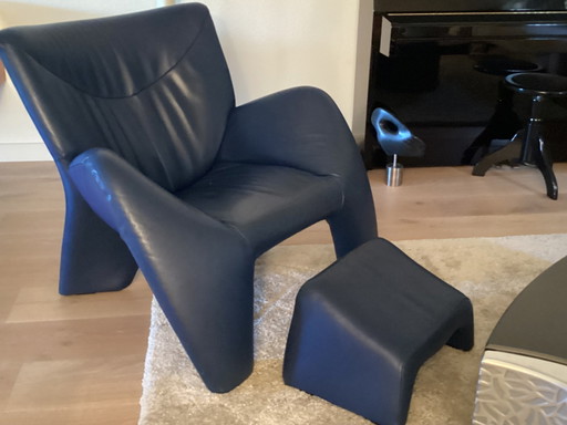Cuir bleu Leolux Echnaton