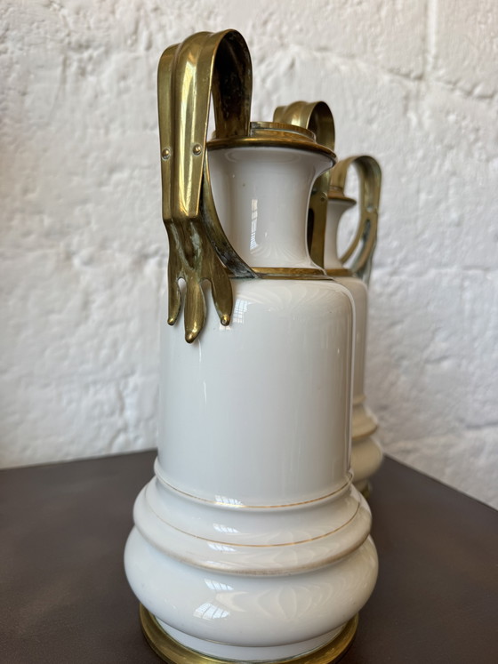 Image 1 of Old Parisian porcelain vases, 19th century